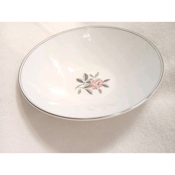 Noritake Rosales 9" Lrg Bowl Pink Rose Silver Edge 5790 Hand Painted Replacement - Picture 7 of 16